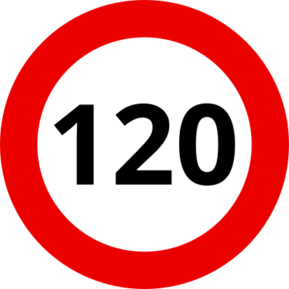 Auf Belgischen Schnellstraßen sind 120 km/h erlaubt.