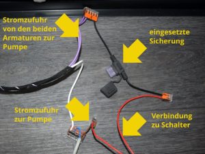 Verkabelung mit dem zusätzlichen Pumpenschalter