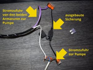 Verkabelung ohne den zusätzlichen Pumpenschalter